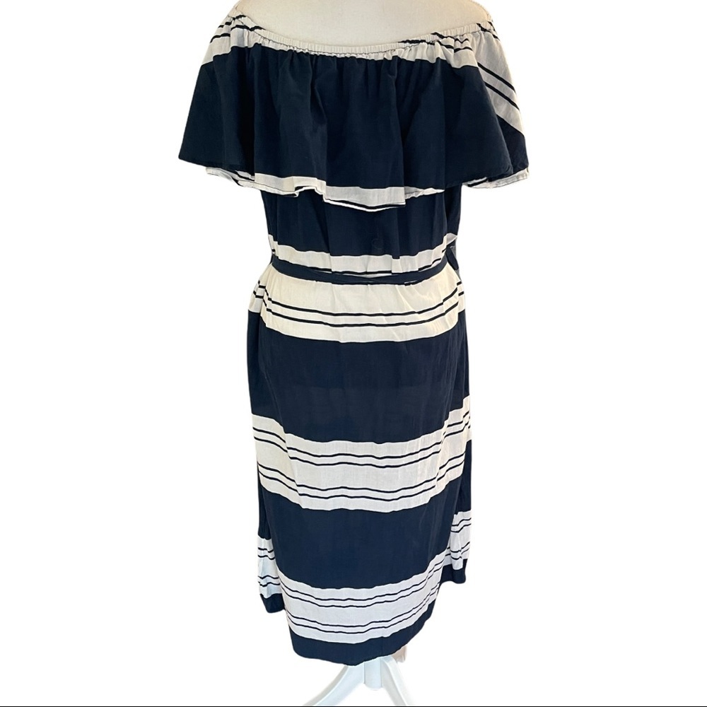 Faithfull the Brand Navy Stripe Majorca Tiered Dress 4 - Picture 5 of 12